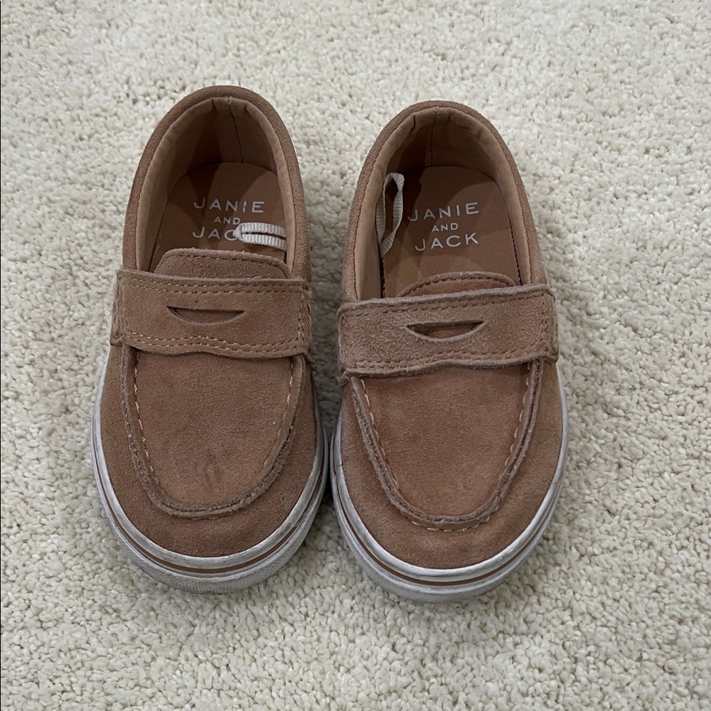Janie and Jack Tan Kids Moccasins